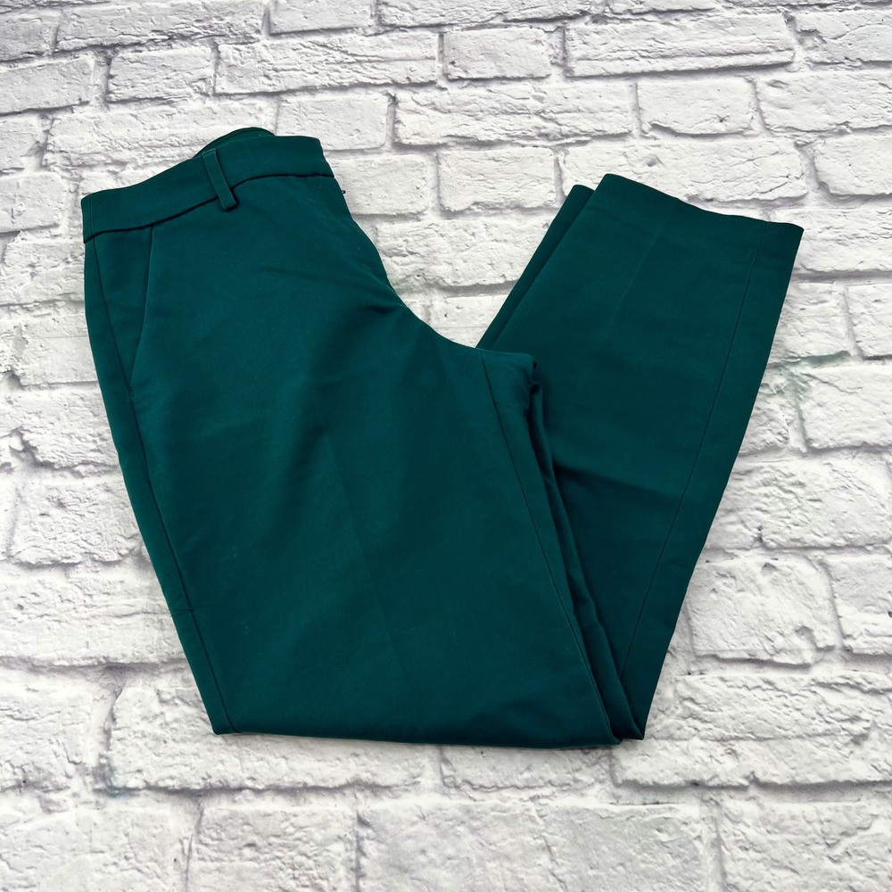 Express Columnist Ankle Pants Women's 6 Green Mid Rise Business Casual Trousers